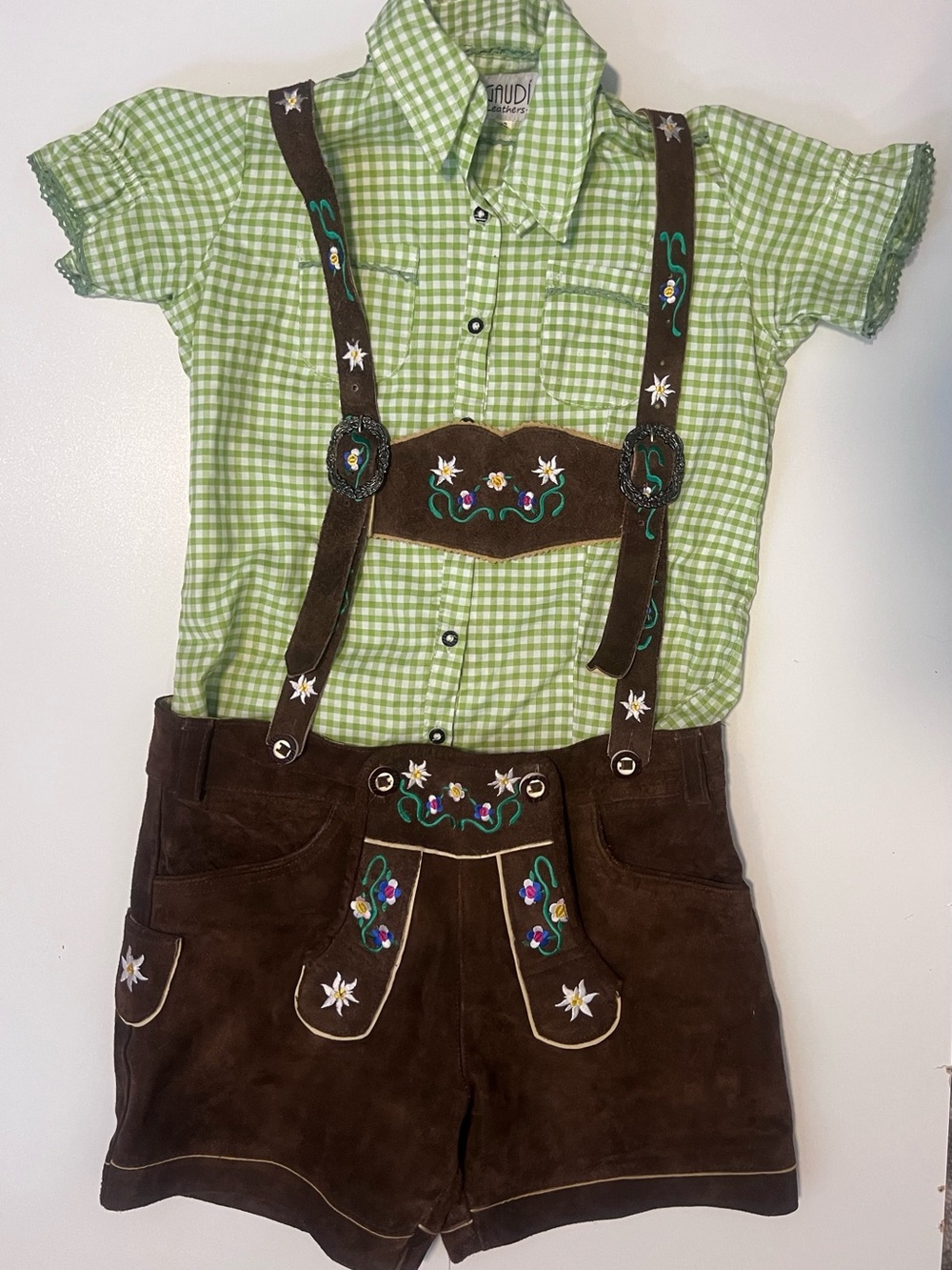 Gaudi Leathers Lederhosen Oktoberfest Trachten Outfit Suede Sz 38/40